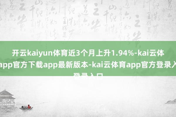 开云kaiyun体育近3个月上升1.94%-kai云体育app官方下载app最新版本-kai云体育app官方登录入口
