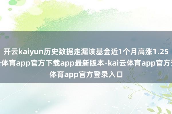 开云kaiyun历史数据走漏该基金近1个月高涨1.25%-kai云体育app官方下载app最新版本-kai云体育app官方登录入口