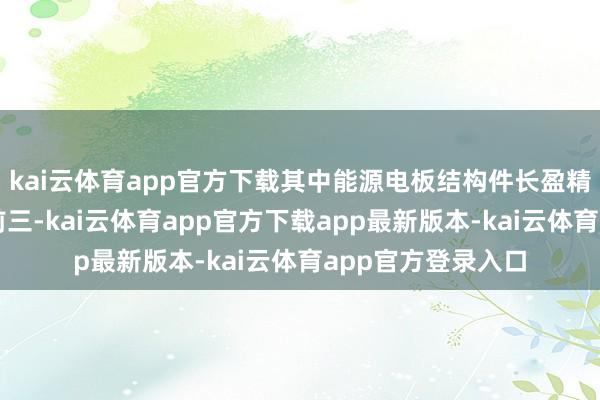 kai云体育app官方下载其中能源电板结构件长盈精密份额稳居行业前三-kai云体育app官方下载app最新版本-kai云体育app官方登录入口