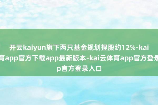 开云kaiyun旗下两只基金规划捏股约12%-kai云体育app官方下载app最新版本-kai云体育app官方登录入口