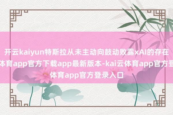 开云kaiyun特斯拉从未主动向鼓动败露xAI的存在-kai云体育app官方下载app最新版本-kai云体育app官方登录入口