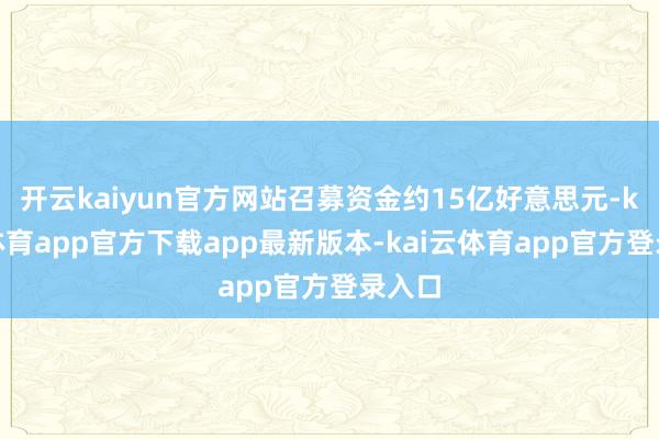 开云kaiyun官方网站召募资金约15亿好意思元-kai云体育app官方下载app最新版本-kai云体育app官方登录入口