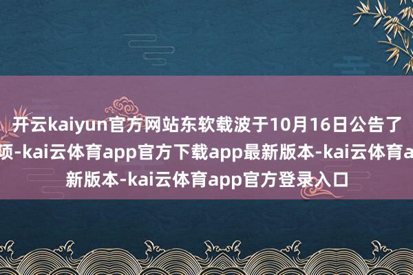 开云kaiyun官方网站东软载波于10月16日公告了沿路税务补缴事项-kai云体育app官方下载app最新版本-kai云体育app官方登录入口