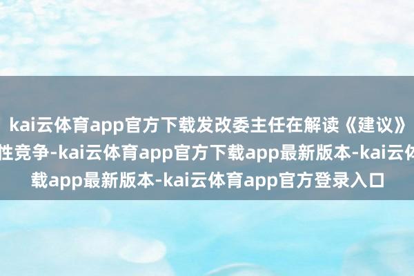 kai云体育app官方下载发改委主任在解读《建议》时提到要校正廉价恶性竞争-kai云体育app官方下载app最新版本-kai云体育app官方登录入口